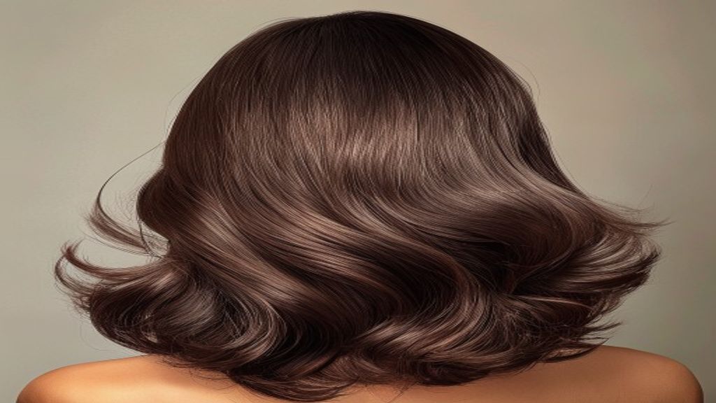 smooth voluminous hair from behind showcasing a professional blowout style with silky shine